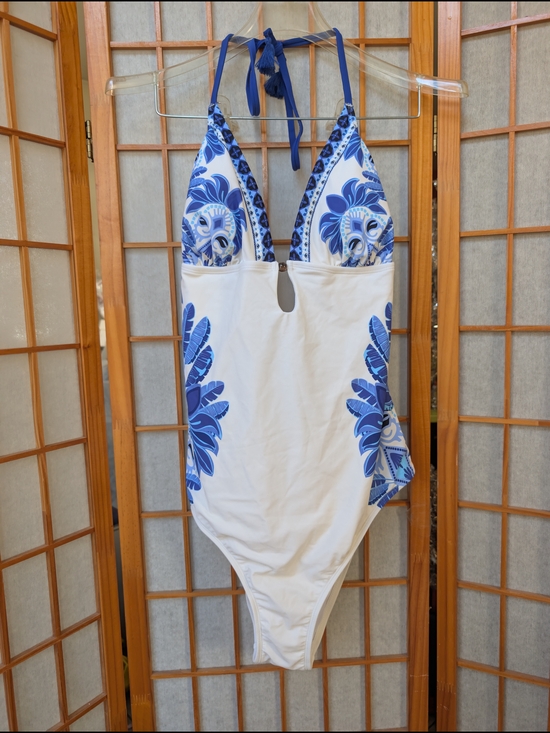 Cupshe Other - NWT New Swimsuit by Cupshe - Women's Large Tall - Floral Halterneck Low-Cut